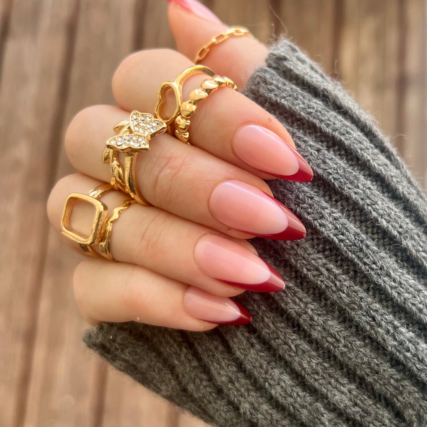 Press-On Nails – French Rouge ❤️💅