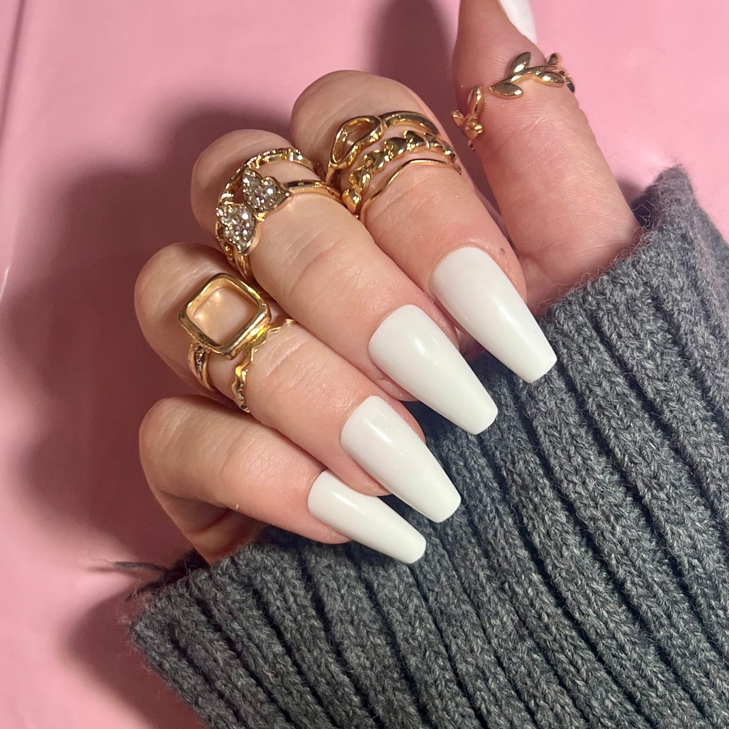Press-On-Nails – Blanc laiteux 💅🤍