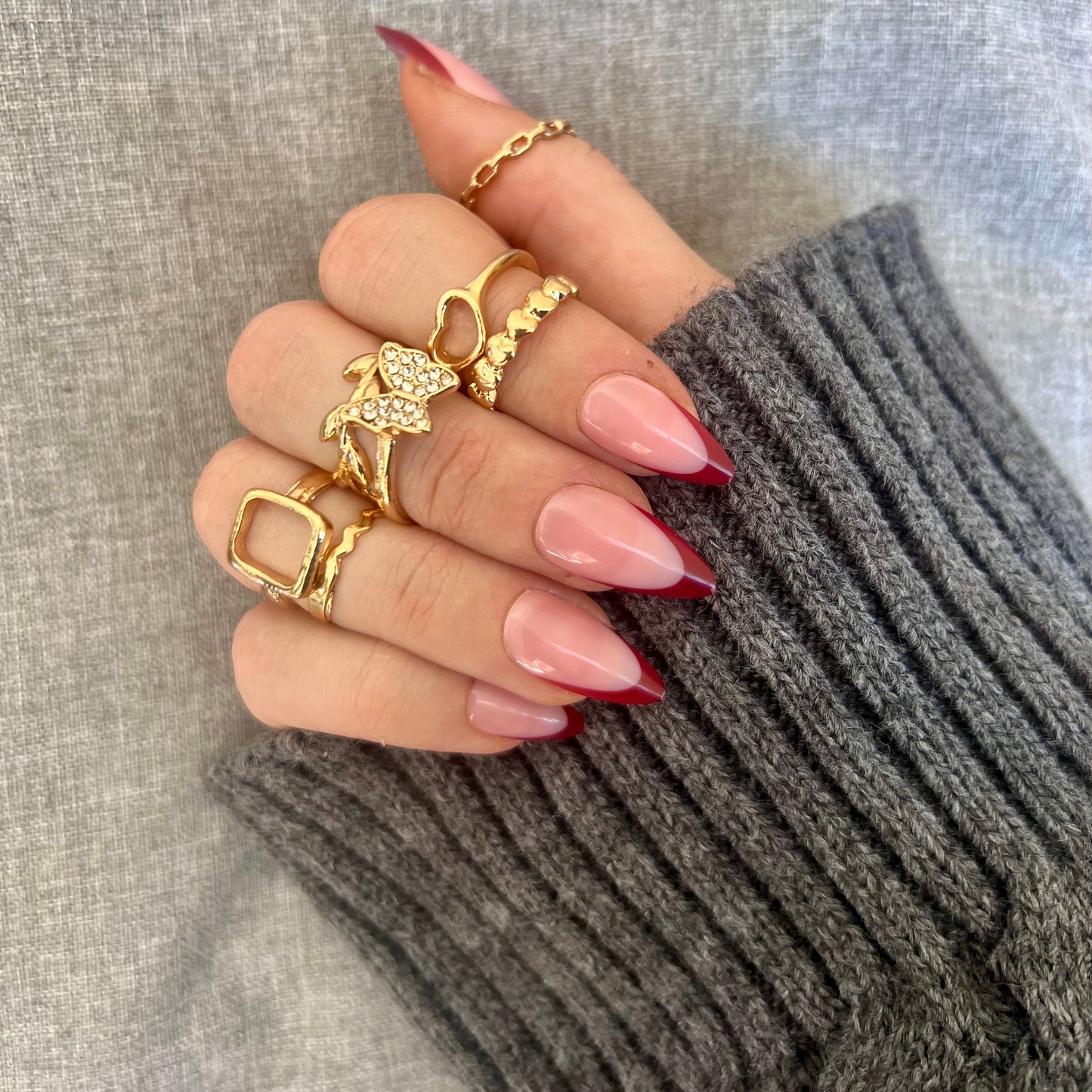 Press-On Nails – French Rouge ❤️💅