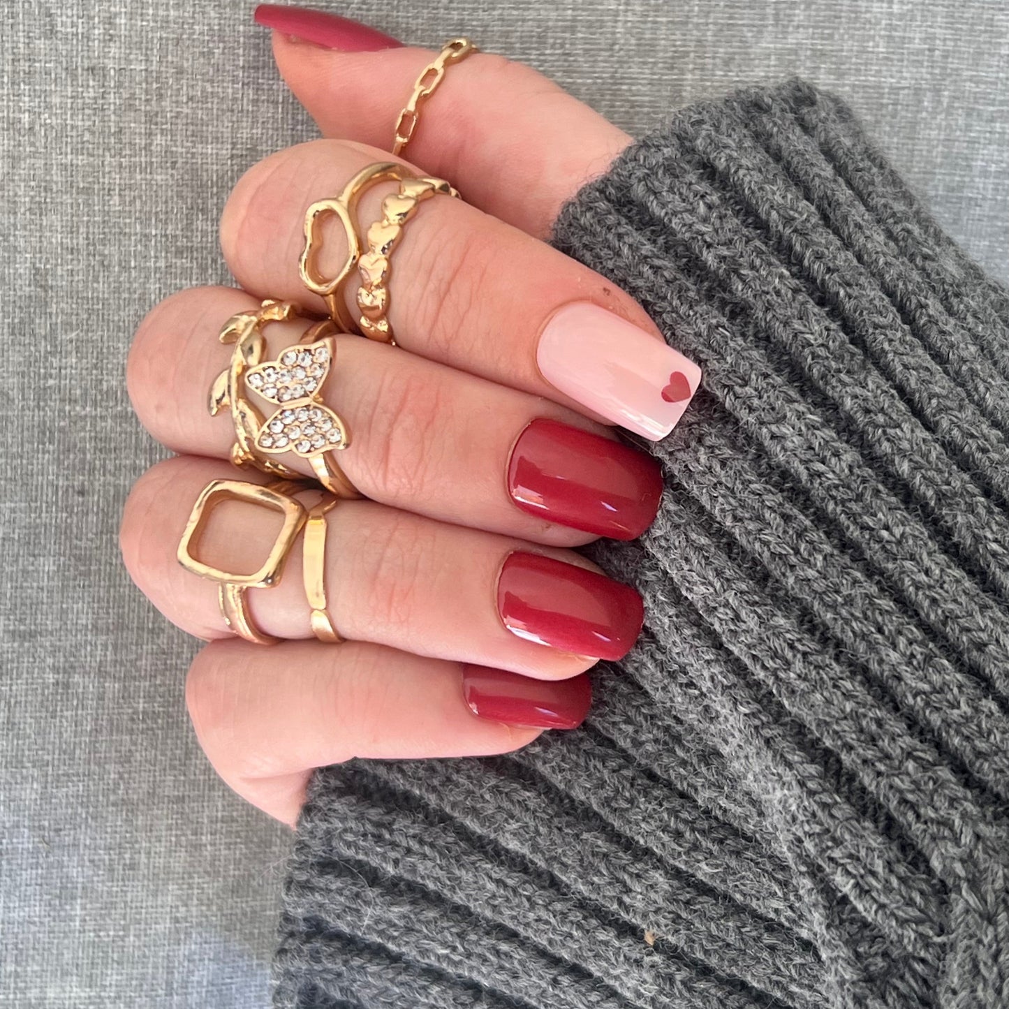 Press-On Nails – Love Red ❤️✨