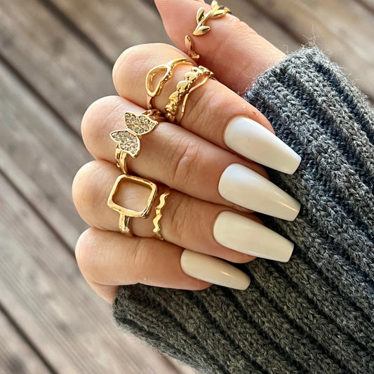 Press-On-Nails – Blanc laiteux 💅🤍