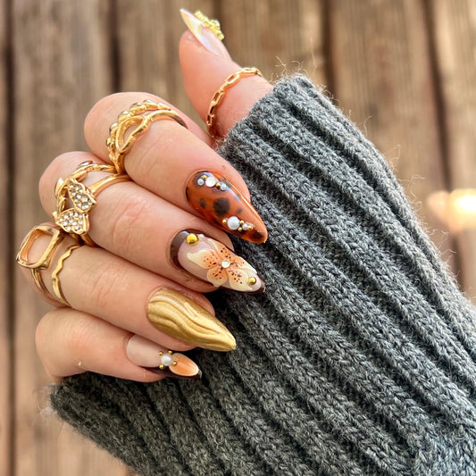 Press-On Nails – Orchidée & Léopard🌼🐆