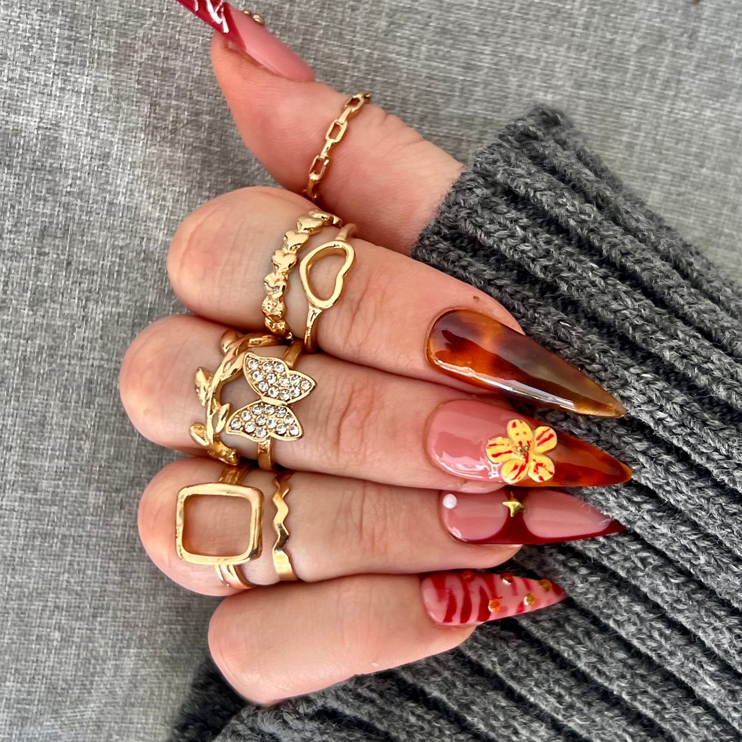 Press-On Nails – Wild Flowers 🌼🍂