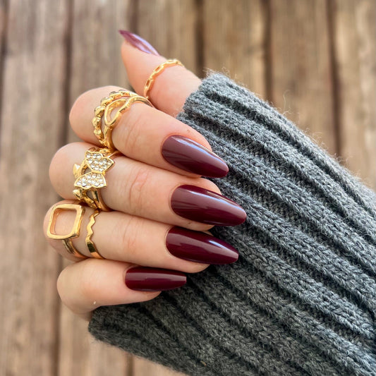 Press-On Nails – Velours Bordeaux 🍷✨